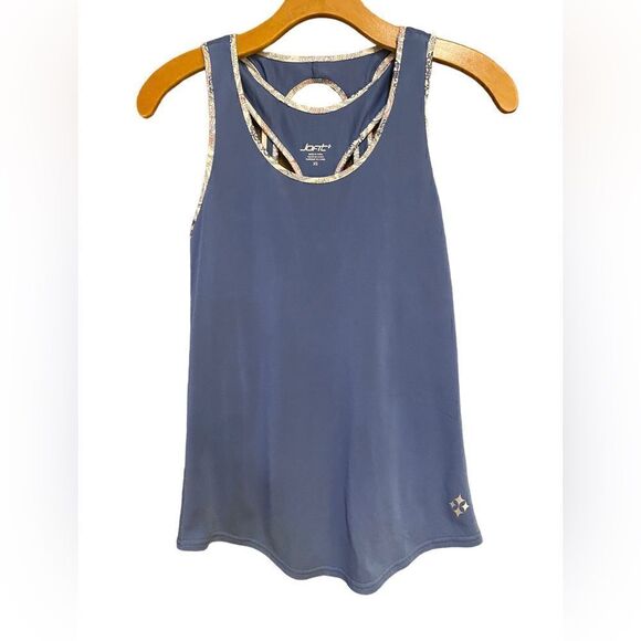 Jofit NWT Sz XS Blue Dixie Cut Out Racer Back Cross Pickleball Golf Tennis Top - Picture 2 of 4